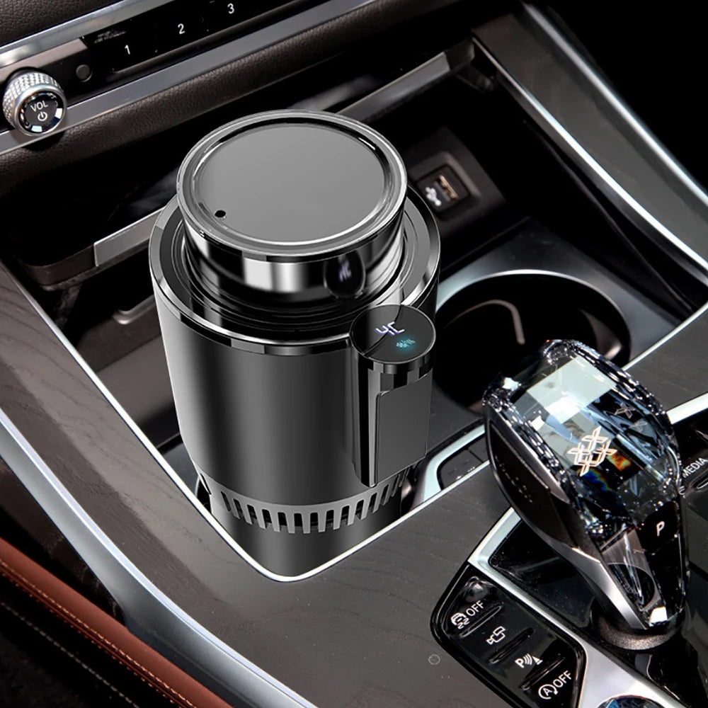 Smart Car 2-In-1 Hot and Cold Cup Drinks Holder Home Fast Refrigeration Cooling/Heating Mini Touch Screen Beverage Mug