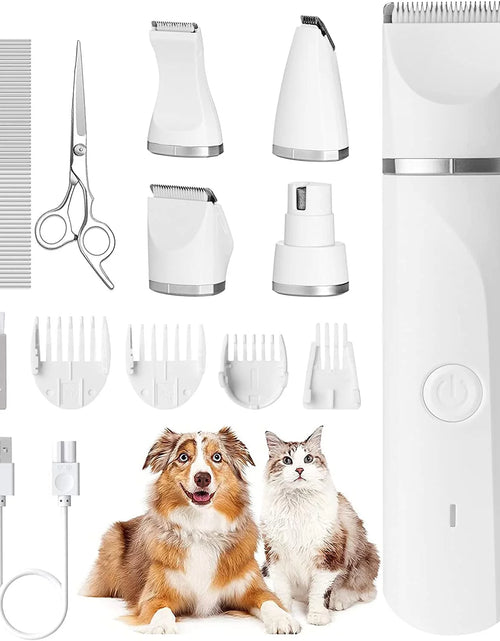 Load image into Gallery viewer, Dog Clippers , Dog Grooming Kit, Rechargeable Low Noise Cordless Pet Clippers with 4 Size Trimmer Head, Complete Set of Dog Grooming Tools for Dogs, Cats and Other Pets
