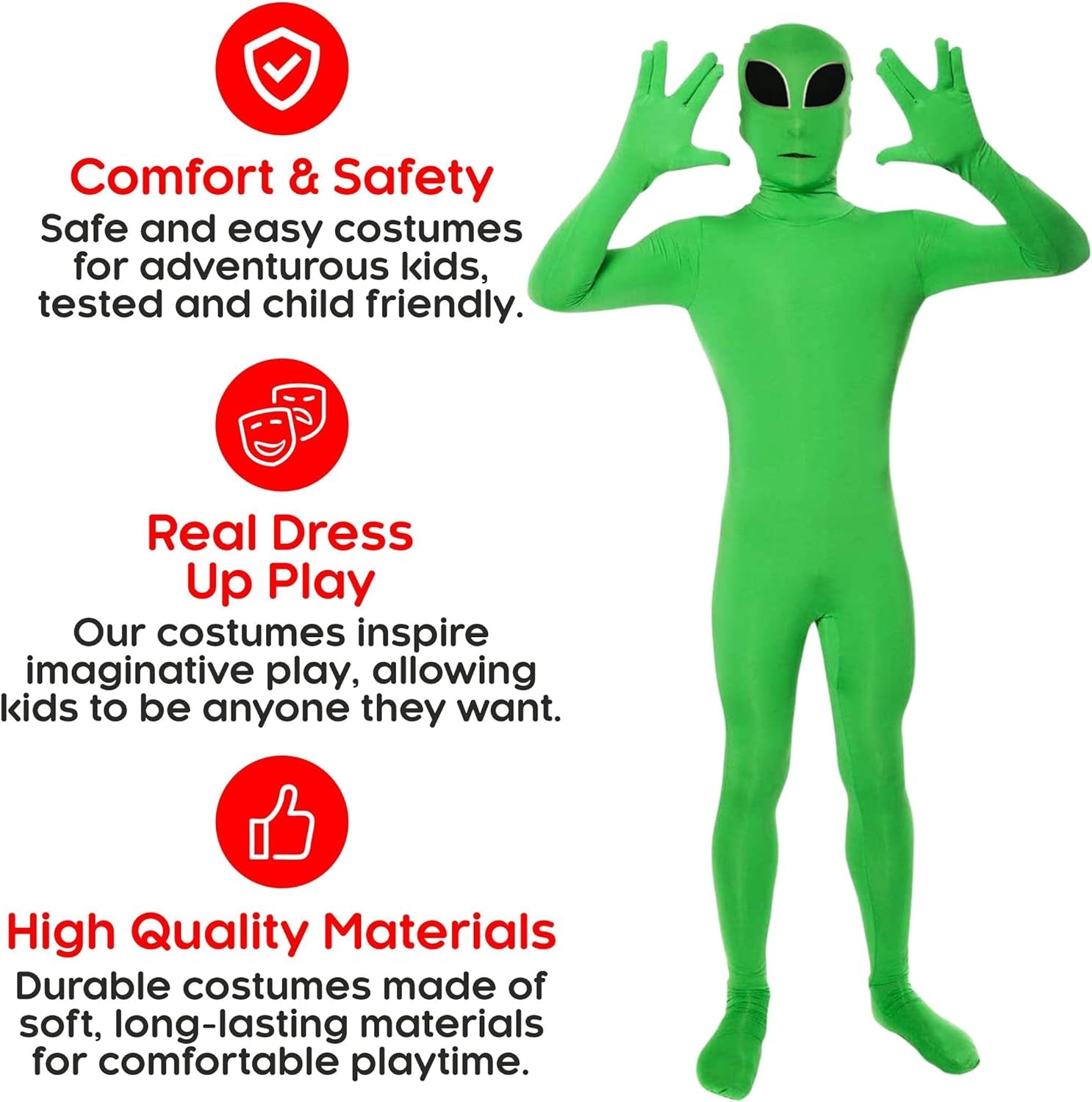 Alien Costume Kids Green Alien Costume Bodysuit Kids Halloween Costume Large