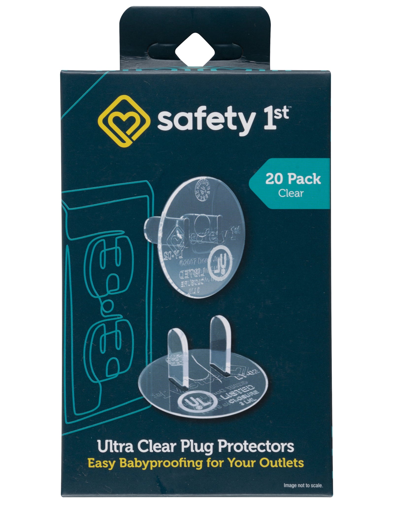 Safety 1ˢᵗ Ultra Clear Plug Protectors (20Pk), Clear, Toddler