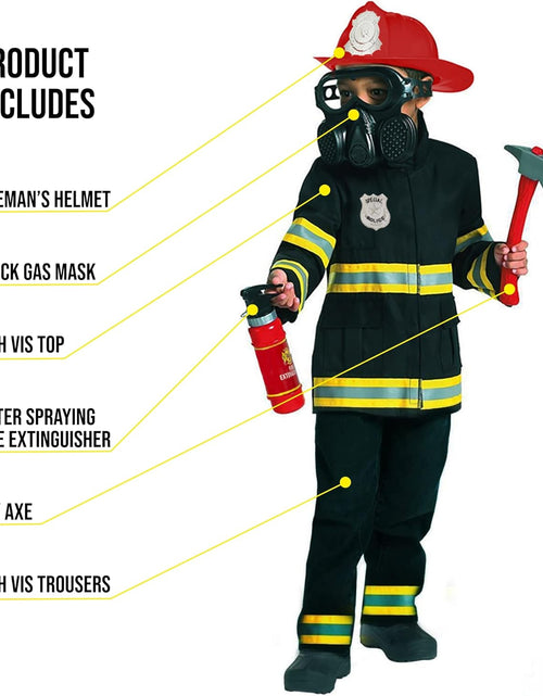 Load image into Gallery viewer, Costumes Firefighter Costume for Kids Black Fireman Halloween Costumes for Kids
