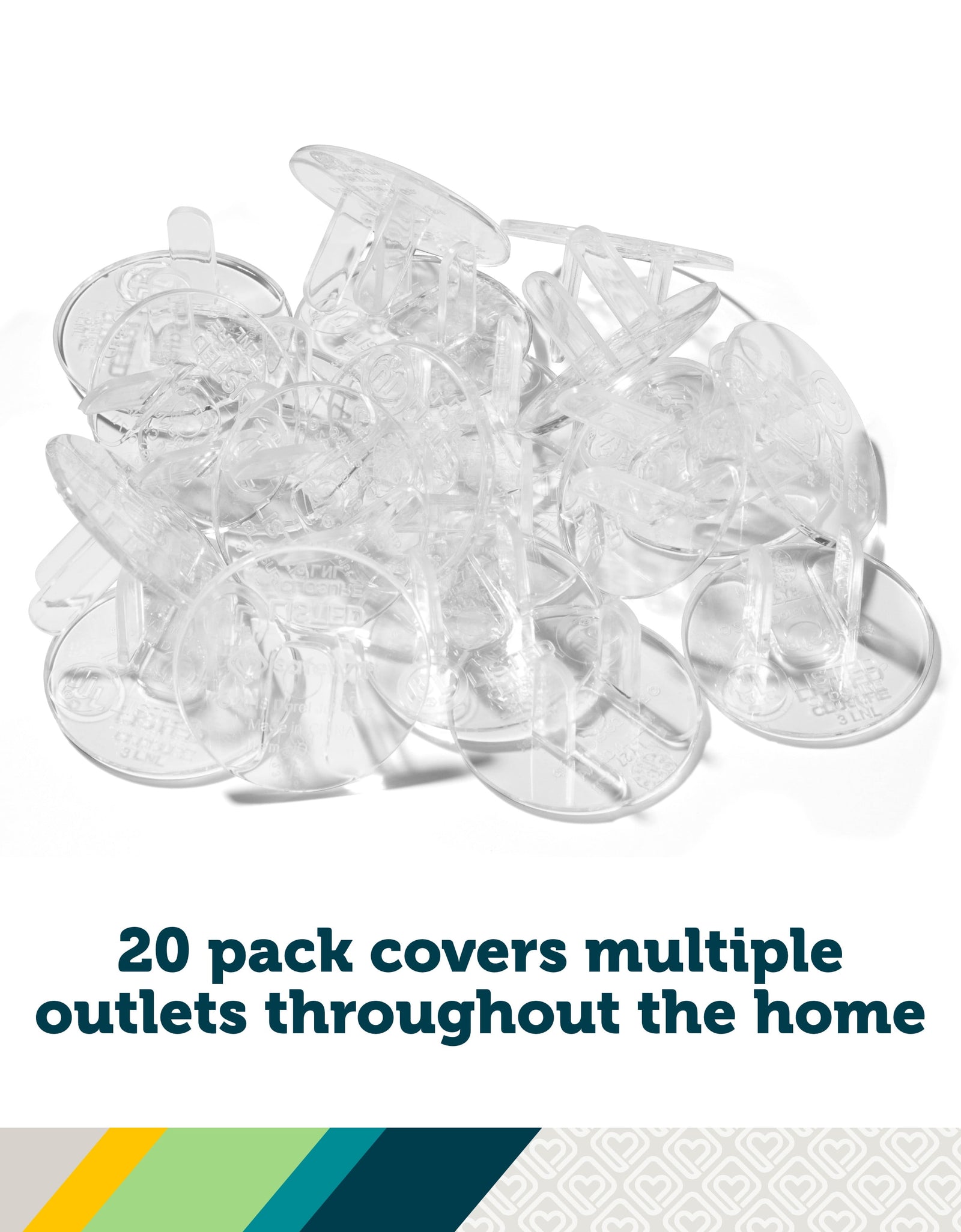 Safety 1ˢᵗ Ultra Clear Plug Protectors (20Pk), Clear, Toddler