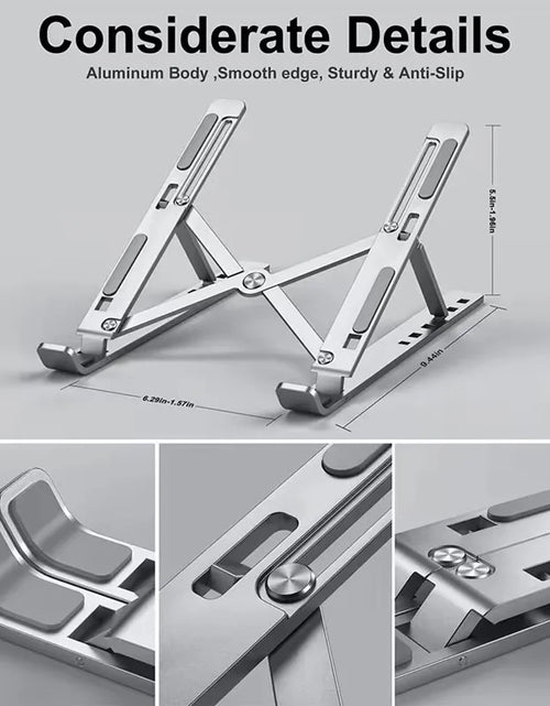 Load image into Gallery viewer, 18&quot; Laptop Stand Aluminum Alloy Cooling Stand Portable Folding Lifting Display Bracket Simple and Practical Laptop Stand Support
